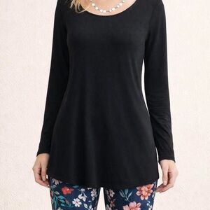 Calvin Klein Black Long Sleeve Tunic Top